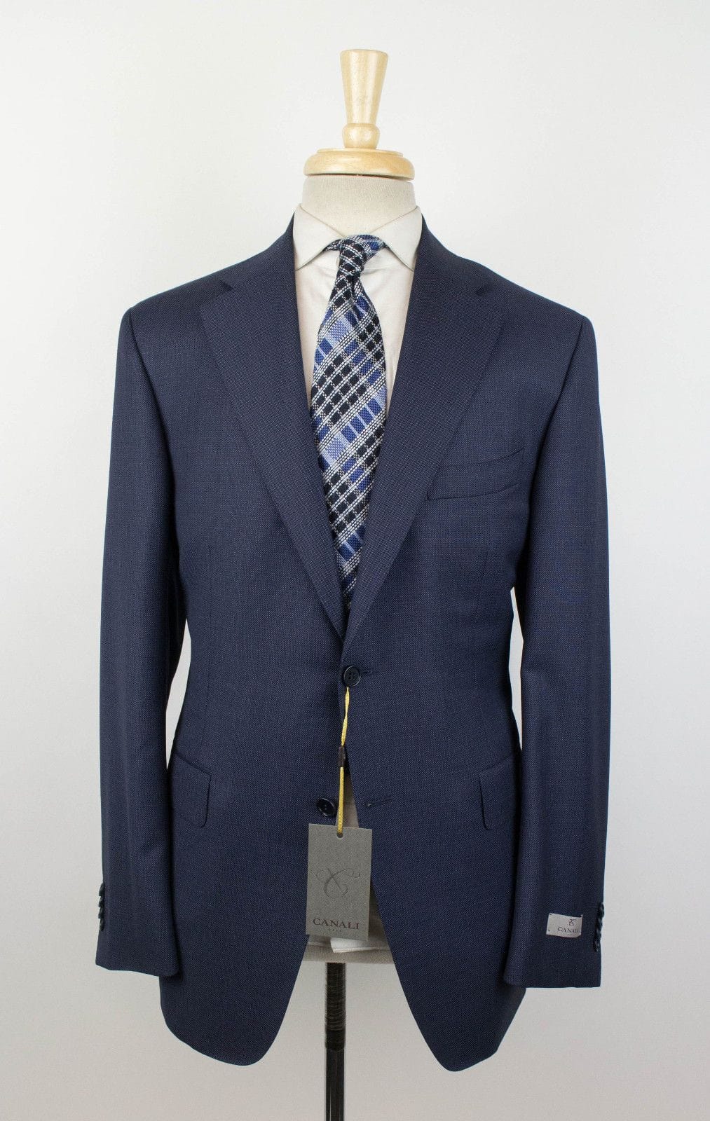 Yale Birdseye Wool 2 Button Slim Fit Suit - Blue