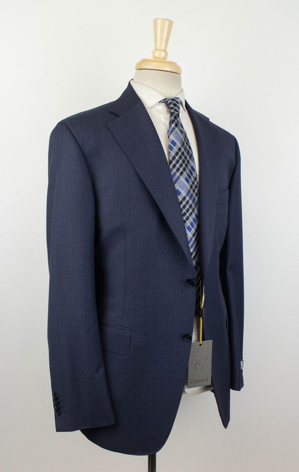 Yale Birdseye Wool 2 Button Slim Fit Suit - Blue