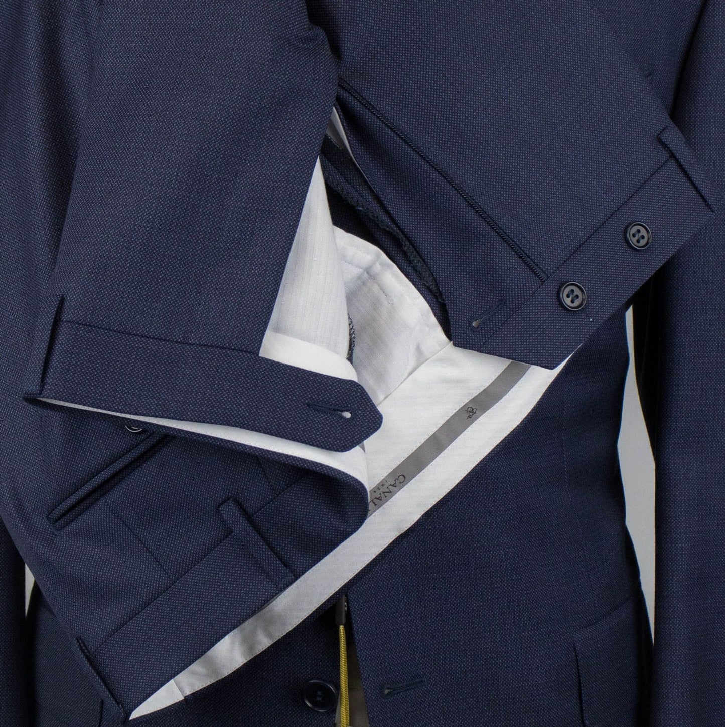 Yale Birdseye Wool 2 Button Slim Fit Suit - Blue