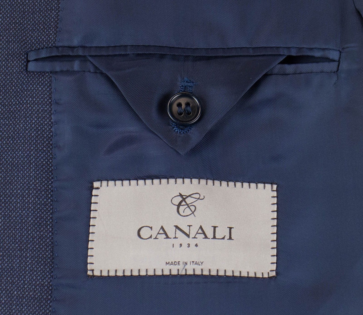 Yale Birdseye Wool 2 Button Slim Fit Suit - Blue