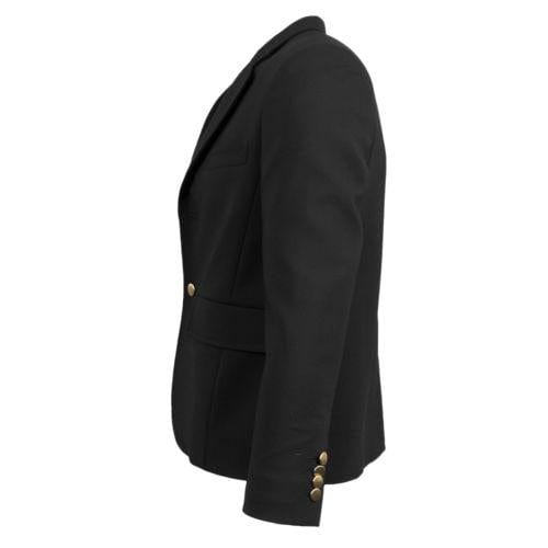 Black Wool Blend 2 Button Sport Coat Blazer