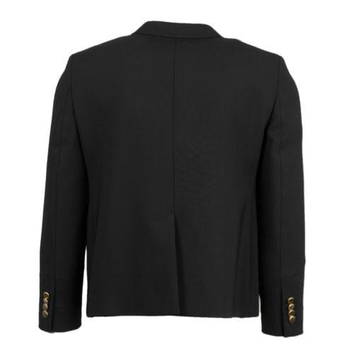 Black Wool Blend 2 Button Sport Coat Blazer