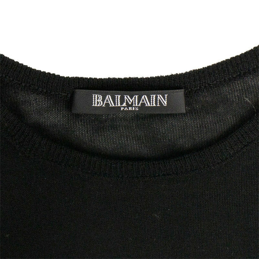 Wool Ribbed Knit Sweater - Black