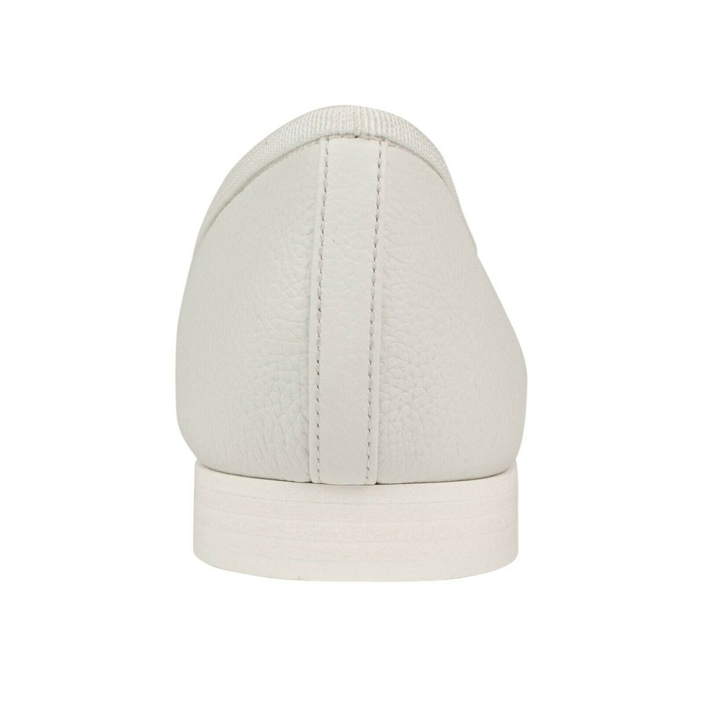 Calfskin Leather Cap Toe Flats - White