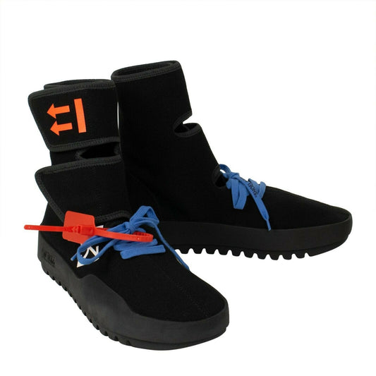 Women's Moto Wrap High Top Sneakers - Black / Orange