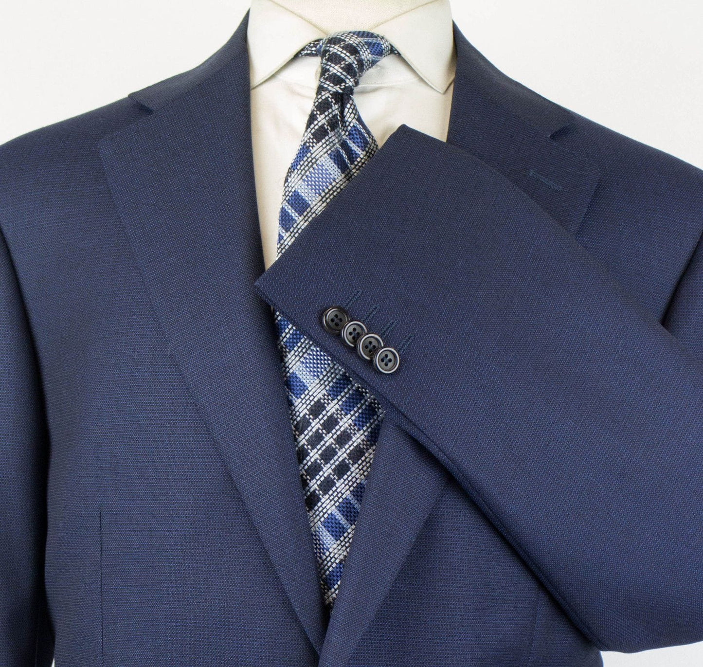 Water Resistant Wool 2 Button Slim Fit Suit - Blue