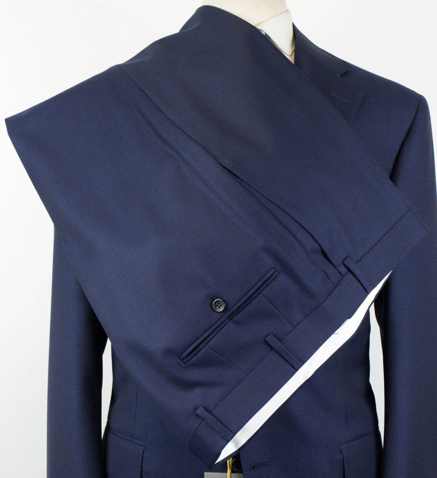Water Resistant Wool 2 Button Slim Fit Suit - Blue
