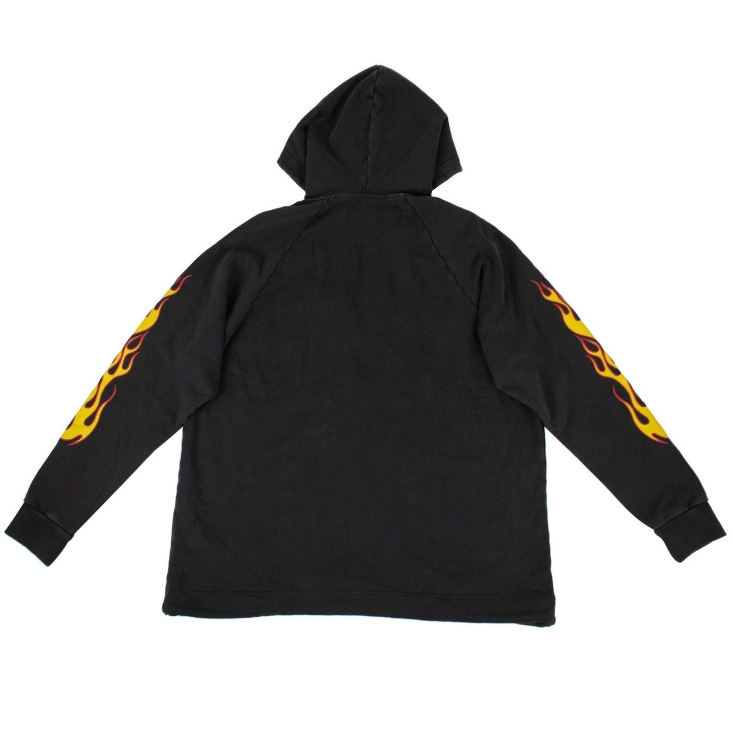 Black 'Over Palm & Flames' Zip Up Hoodie Sweatshirt