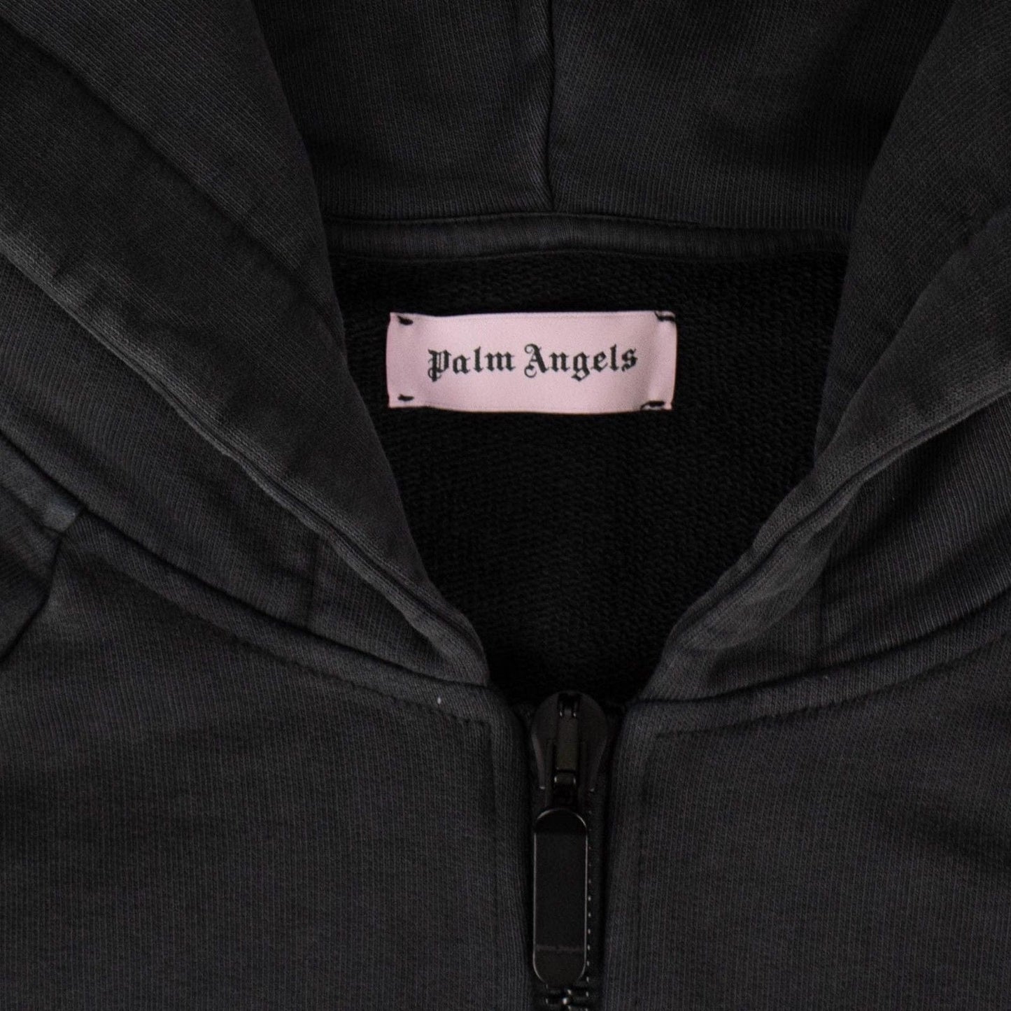 Black 'Over Palm & Flames' Zip Up Hoodie Sweatshirt