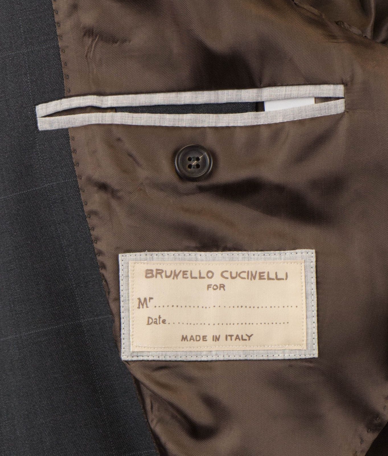 Windowpane Check Wool 3/2 Button Suit - Gray