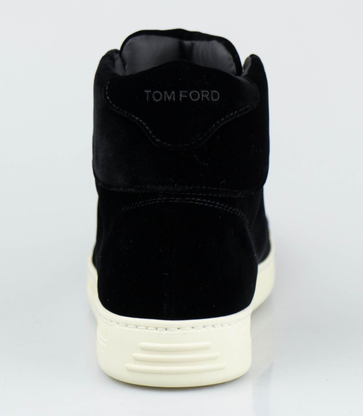 Velvet Lace Up High Top Sneakers - Black