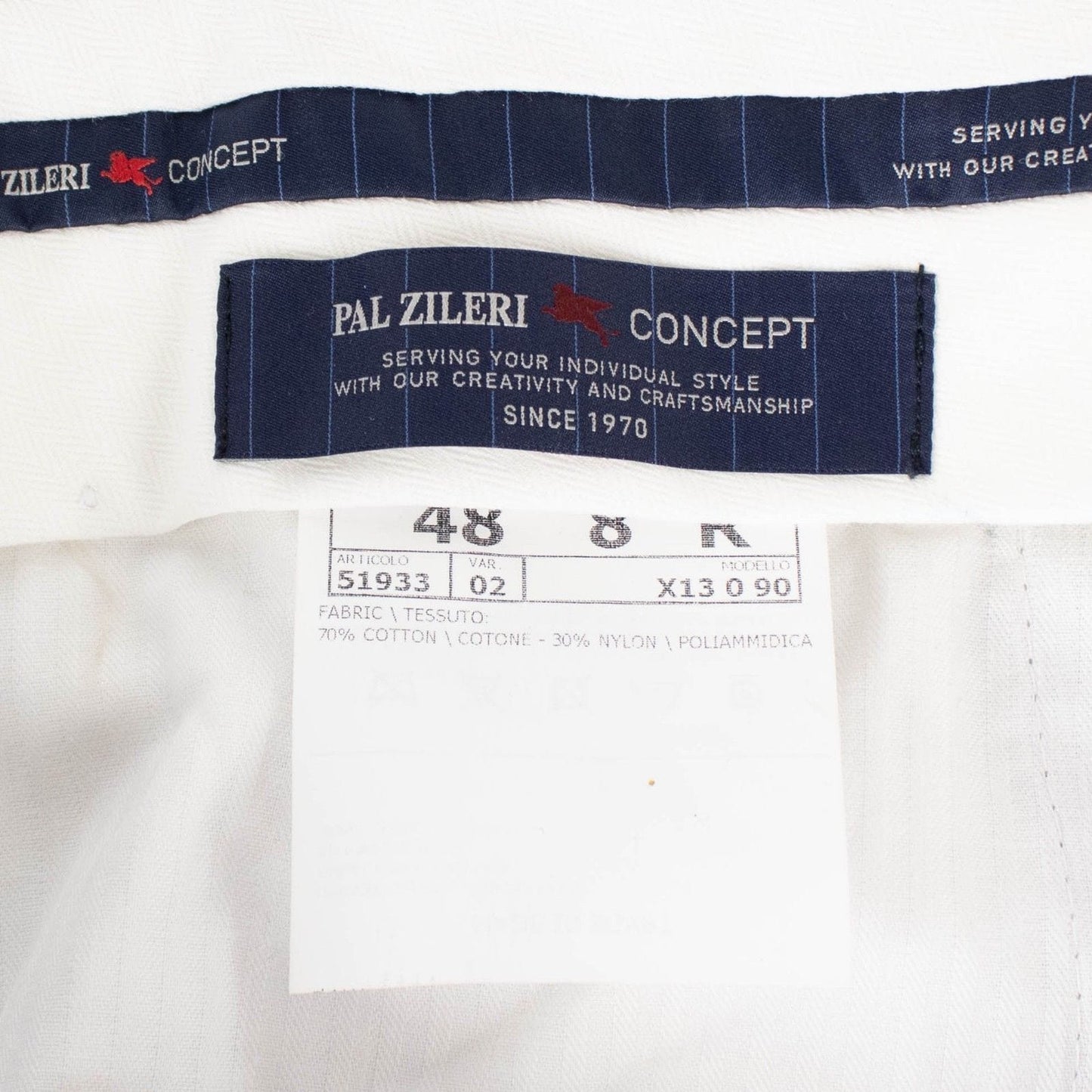Blue Pinstripe Cotton Blend Dress Pants