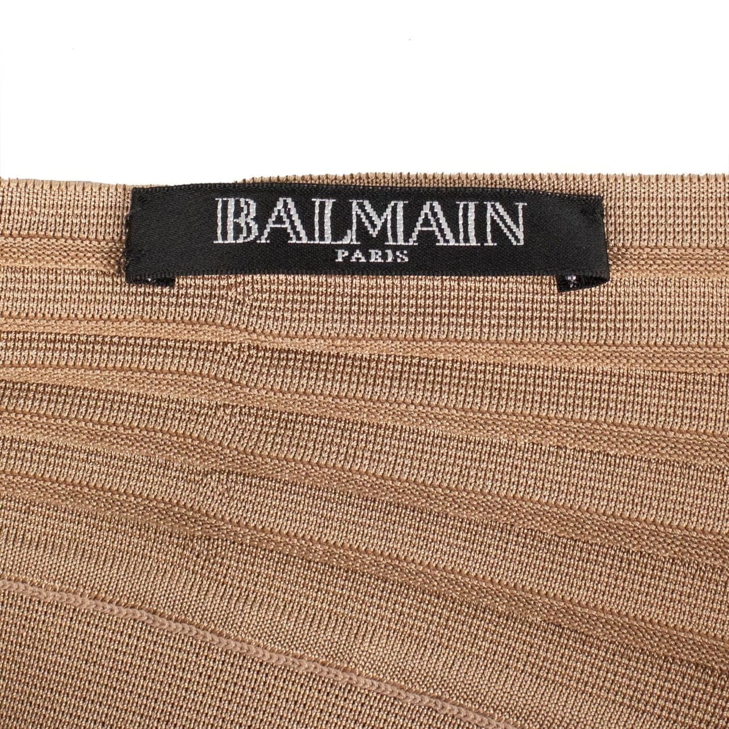 Knit Pleated Halter Neck Dress - Gold