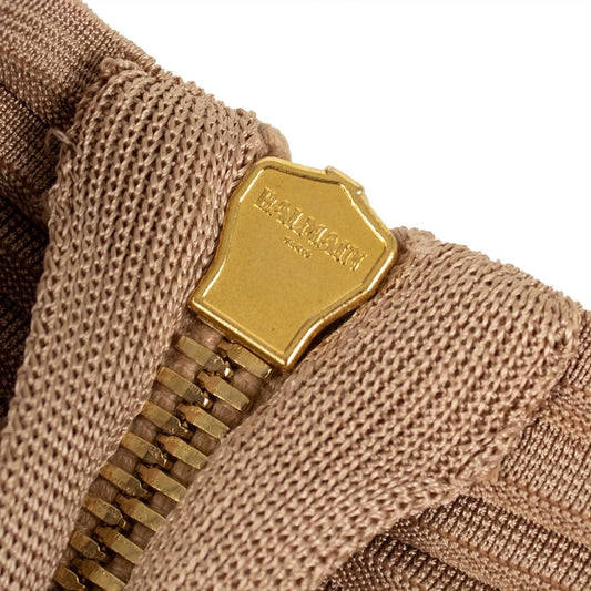 Knit Pleated Halter Neck Dress - Gold