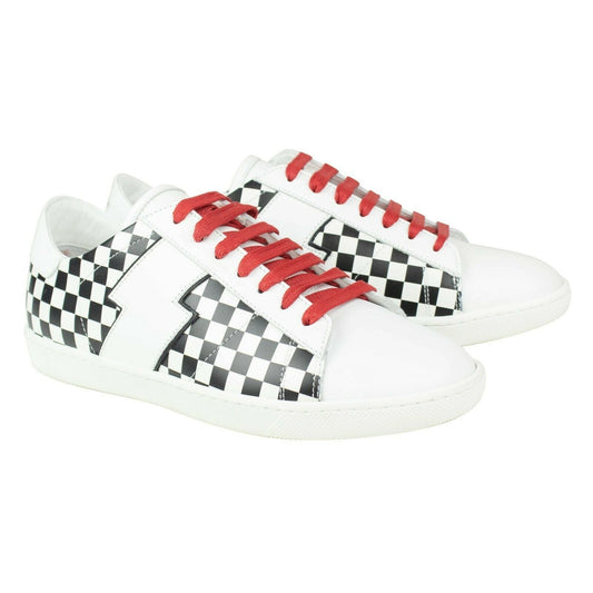 Viper Check Leather Sneakers - Black / White