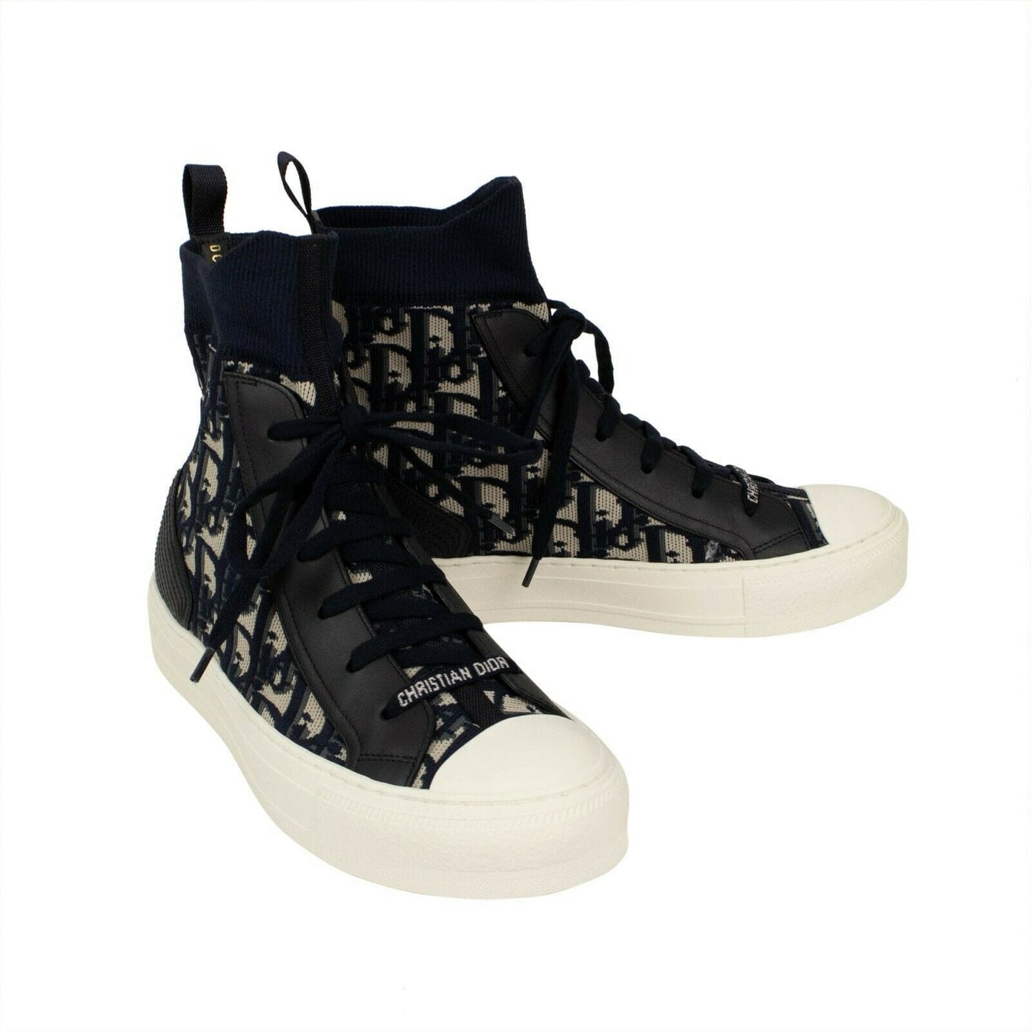 Walk'N'Dior Technical Knit Oblique High-Top Sneaker - Navy