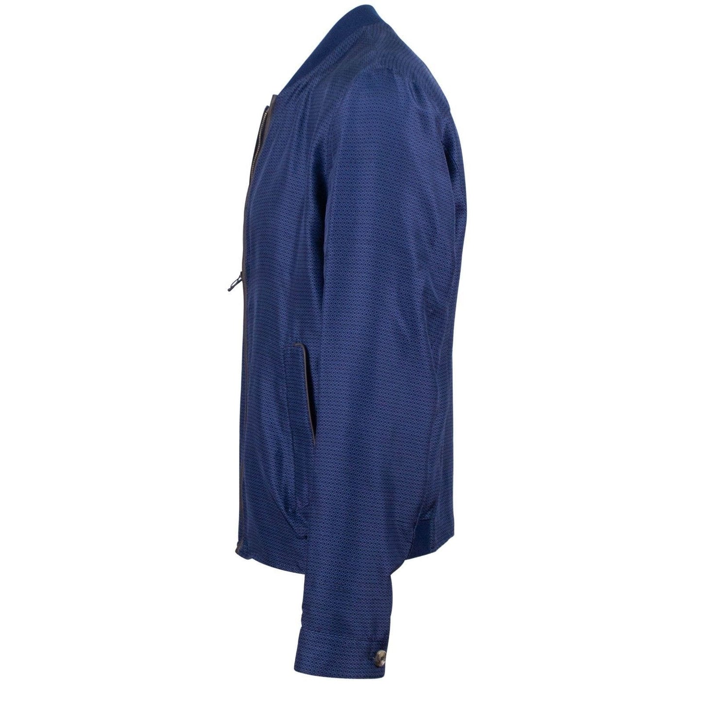 Blue Nylon Reversible Bomber Jacket