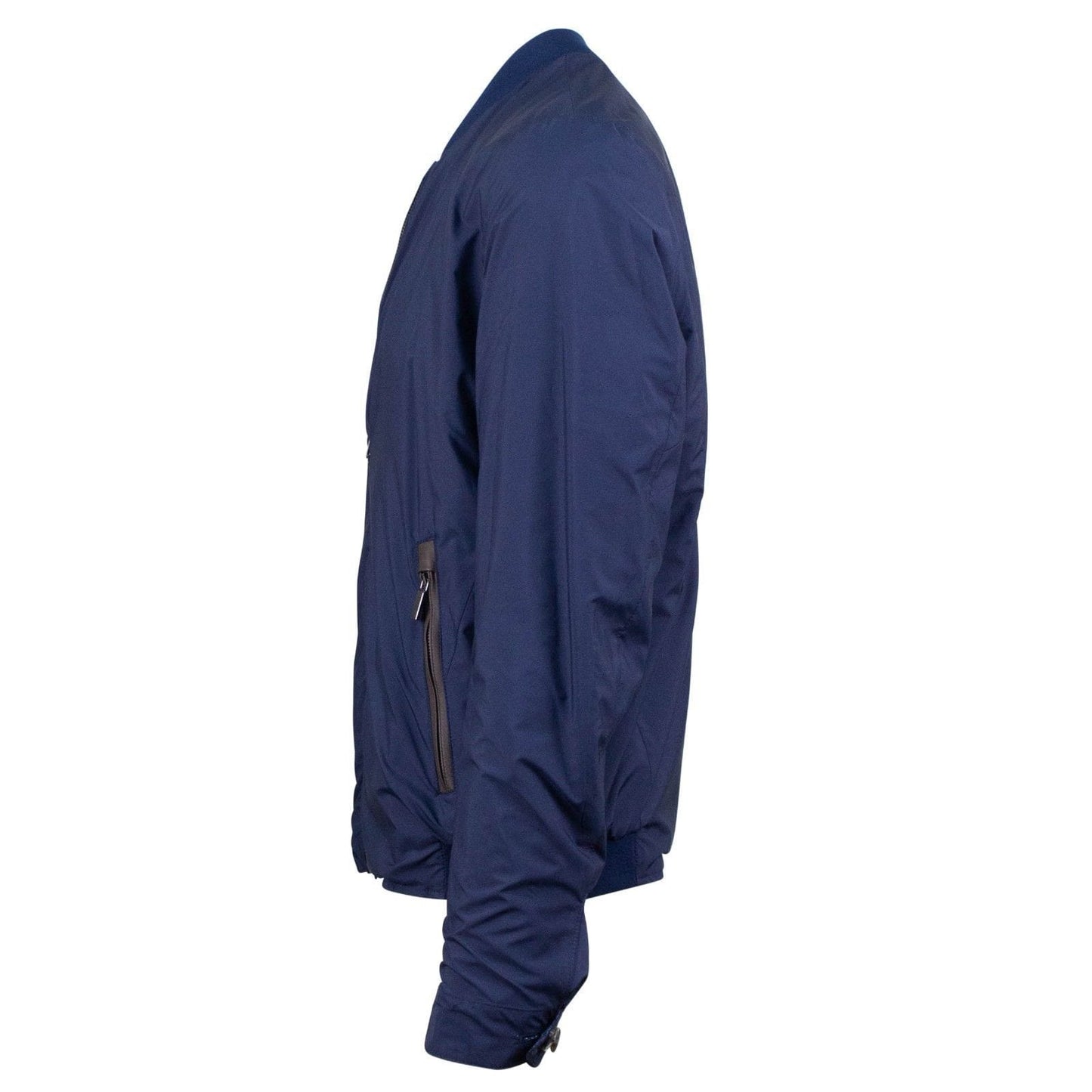 Blue Nylon Reversible Bomber Jacket