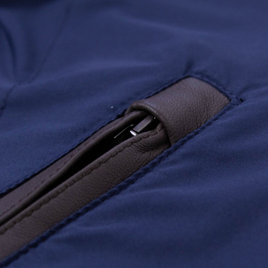 Blue Nylon Reversible Bomber Jacket