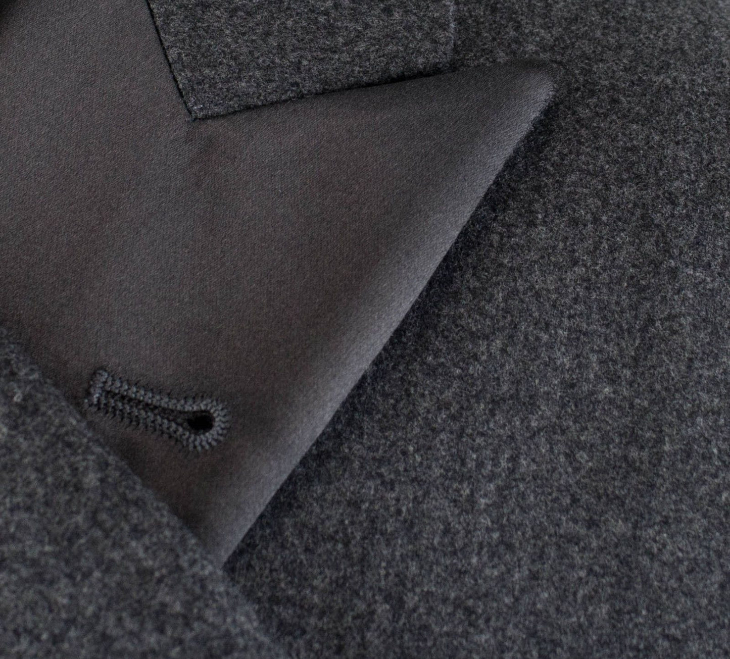 Wool Satin Peak Lapels Tuxedo - Gray
