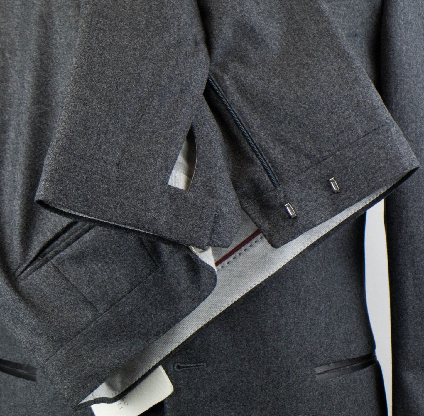 Wool Satin Peak Lapels Tuxedo - Gray