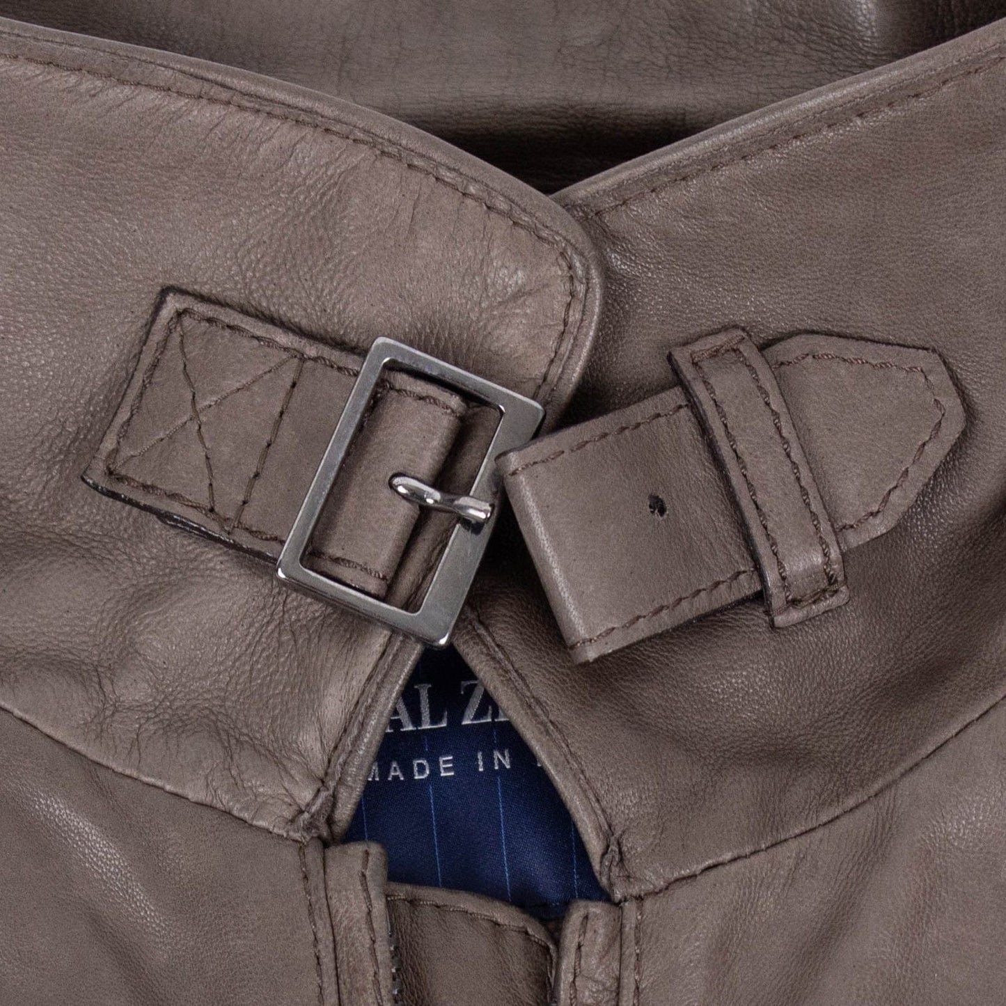 Brown Leather Bomber Jacket