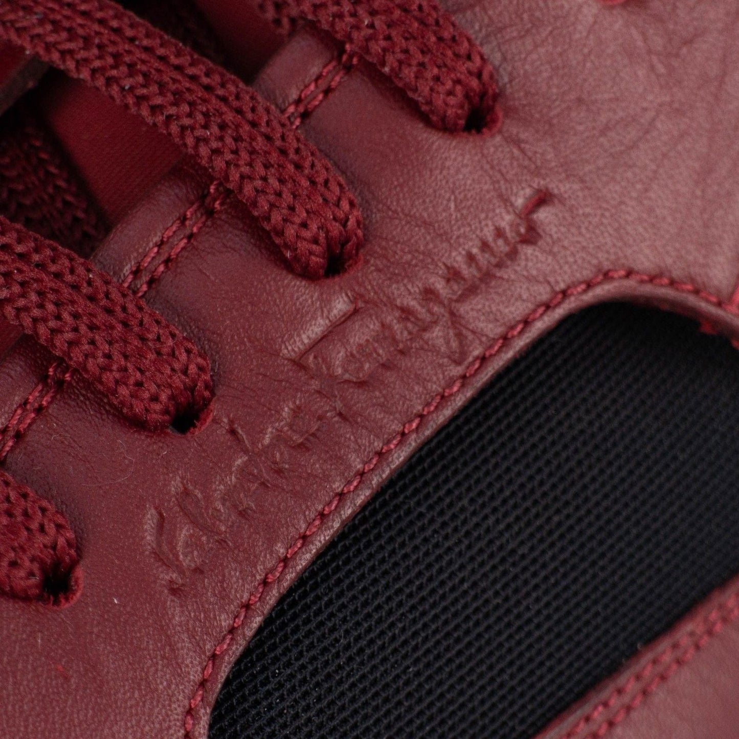 Calfskin Leather Lace Up Sneakers Shoes - Red