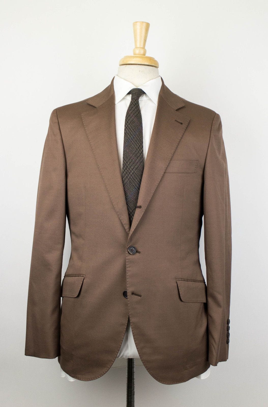 Wool Blend 3/2 Button Suit - Brown