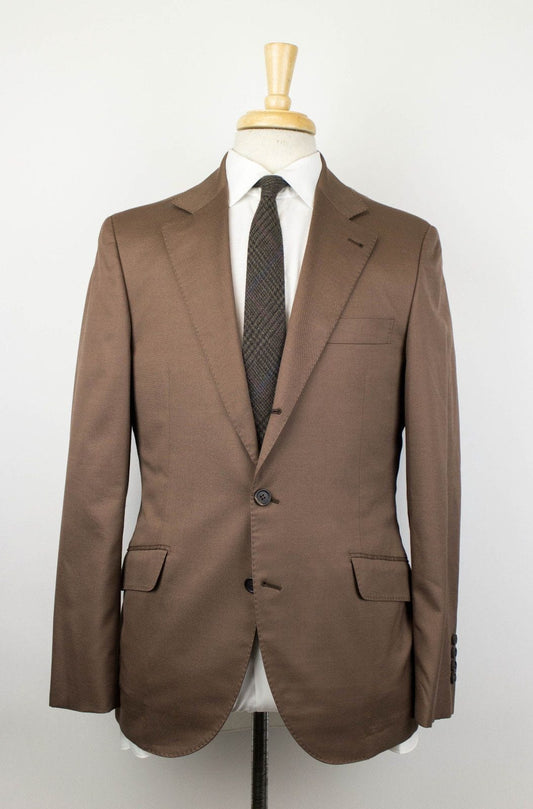 Wool Blend 3/2 Button Suit - Brown