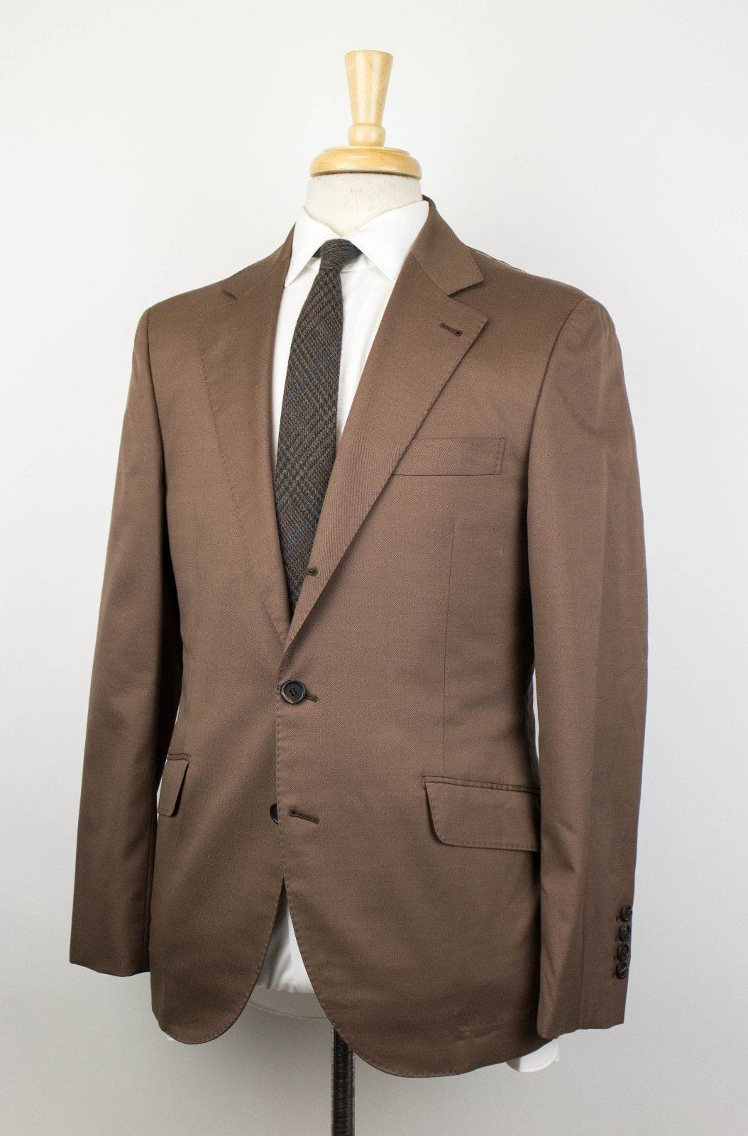 Wool Blend 3/2 Button Suit - Brown