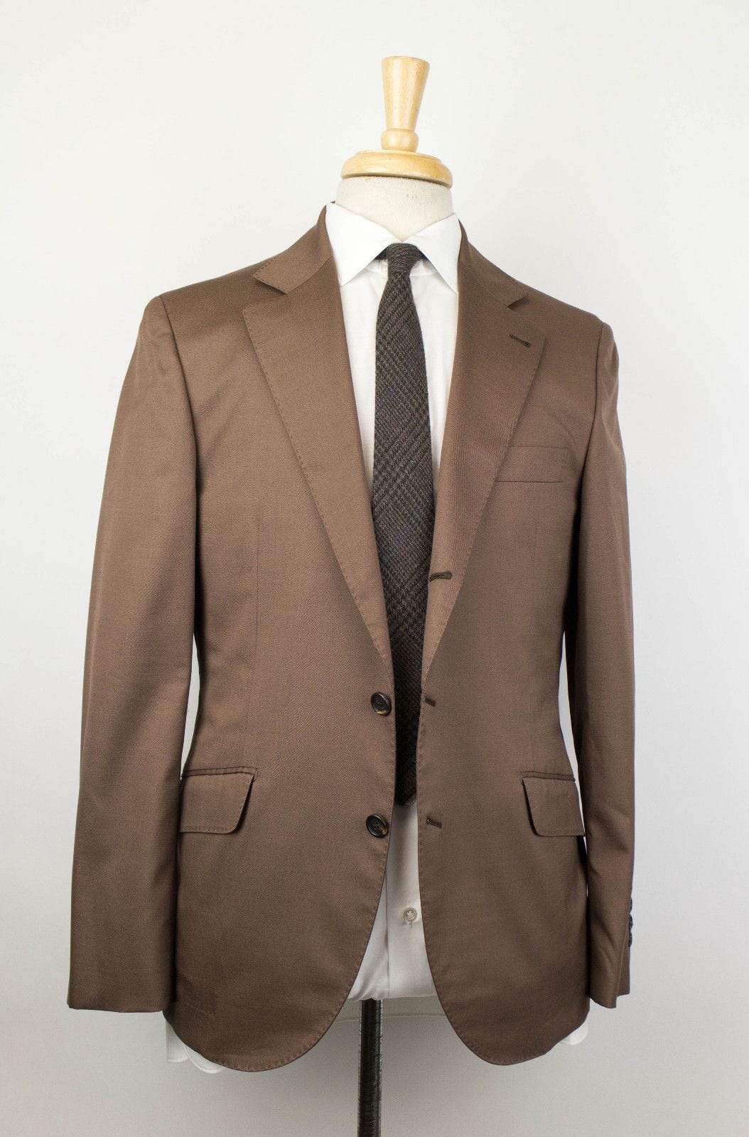Wool Blend 3/2 Button Suit - Brown