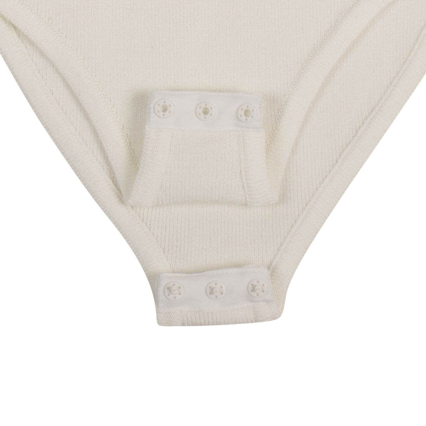 Sleeveless Knit Gold Buttons Bodysuit - White
