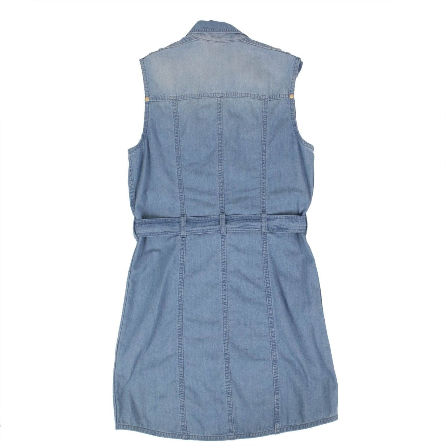 Denim Button Down Woven Dress - Light Blue