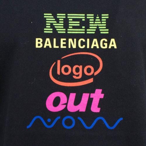 Black Cotton Short Sleeve Crewneck T-Shirt