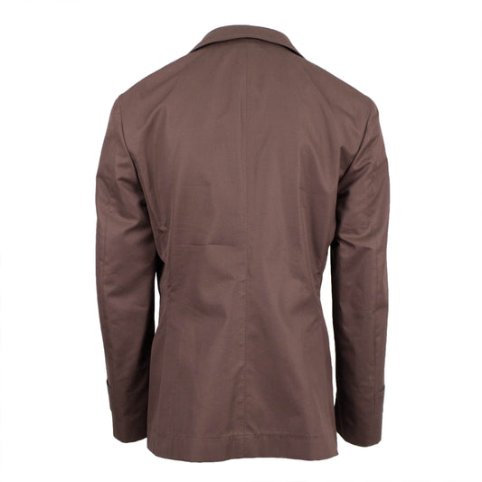 BRUNELLO CUCINELLI Brown Cotton-Silk Peacoat Jacket