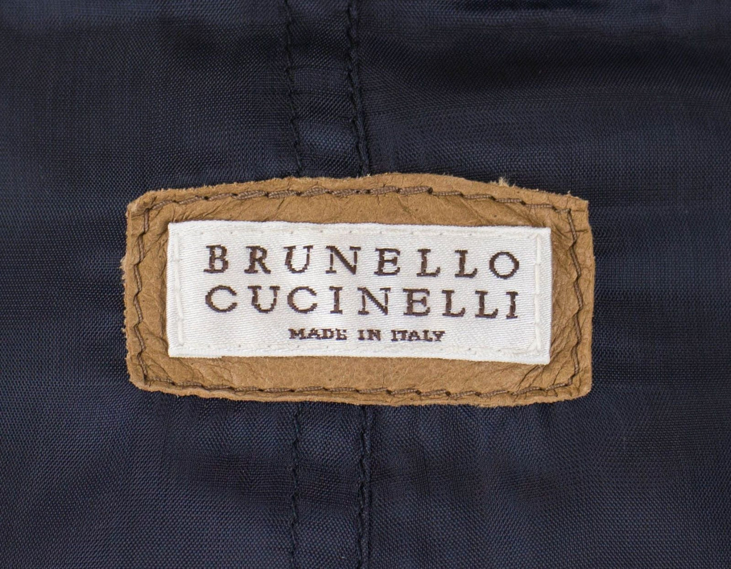 BRUNELLO CUCINELLI Brown Leather Zip-Up Bomber Jacket