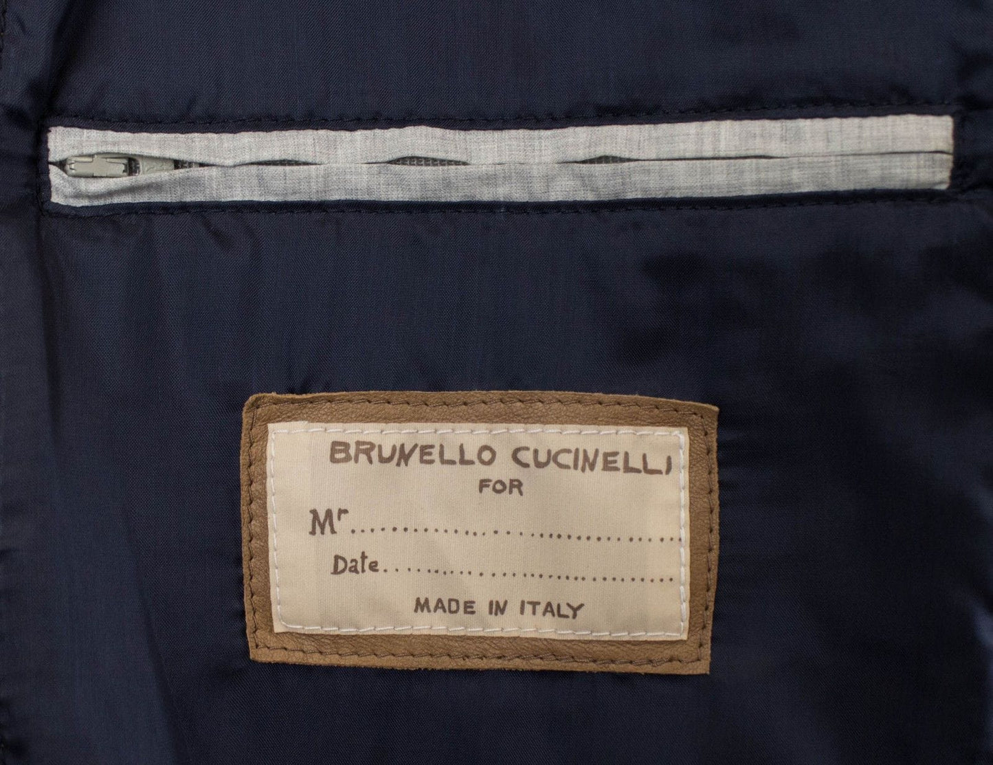 BRUNELLO CUCINELLI Brown Leather Zip-Up Bomber Jacket
