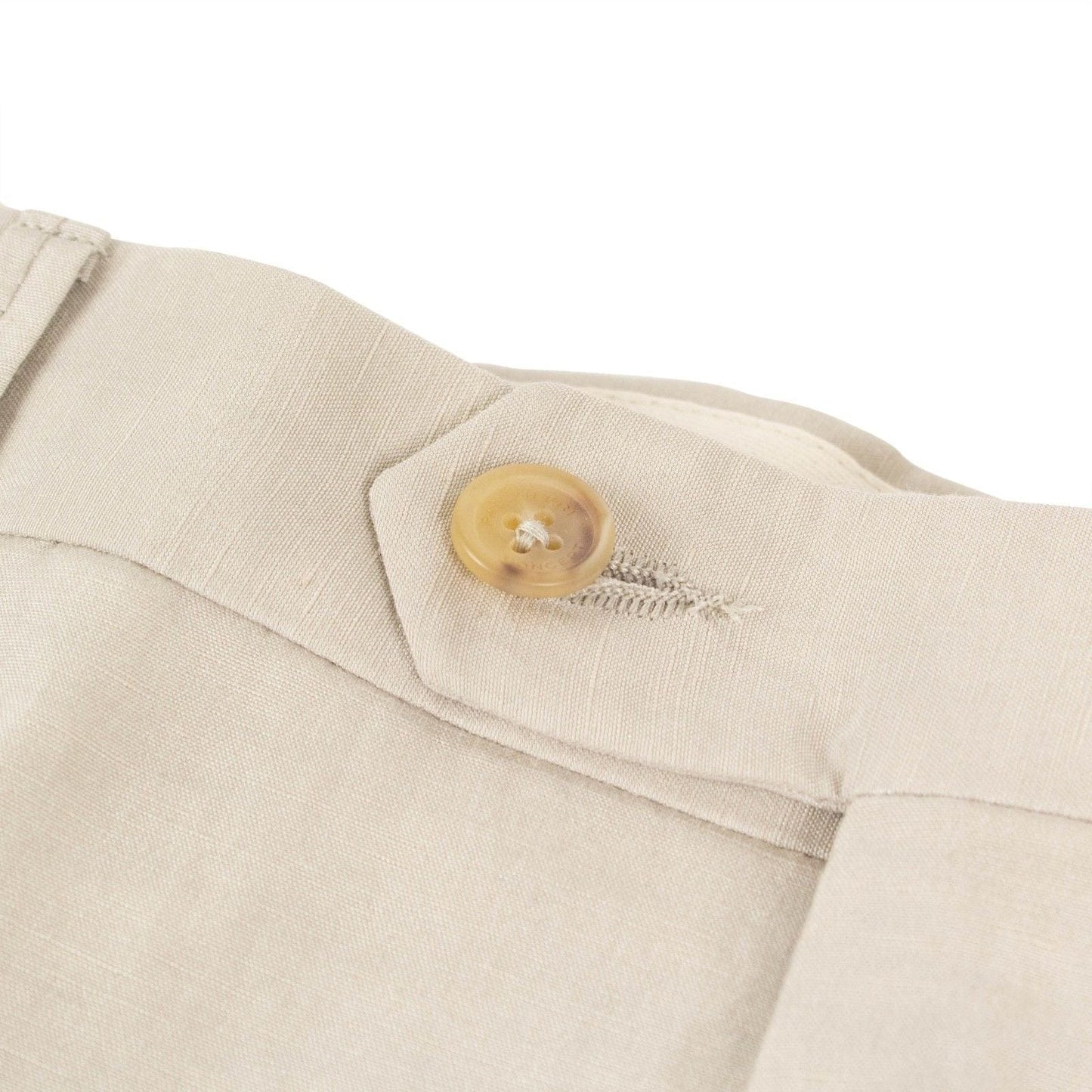 Beige Silk Blend Dress Pants