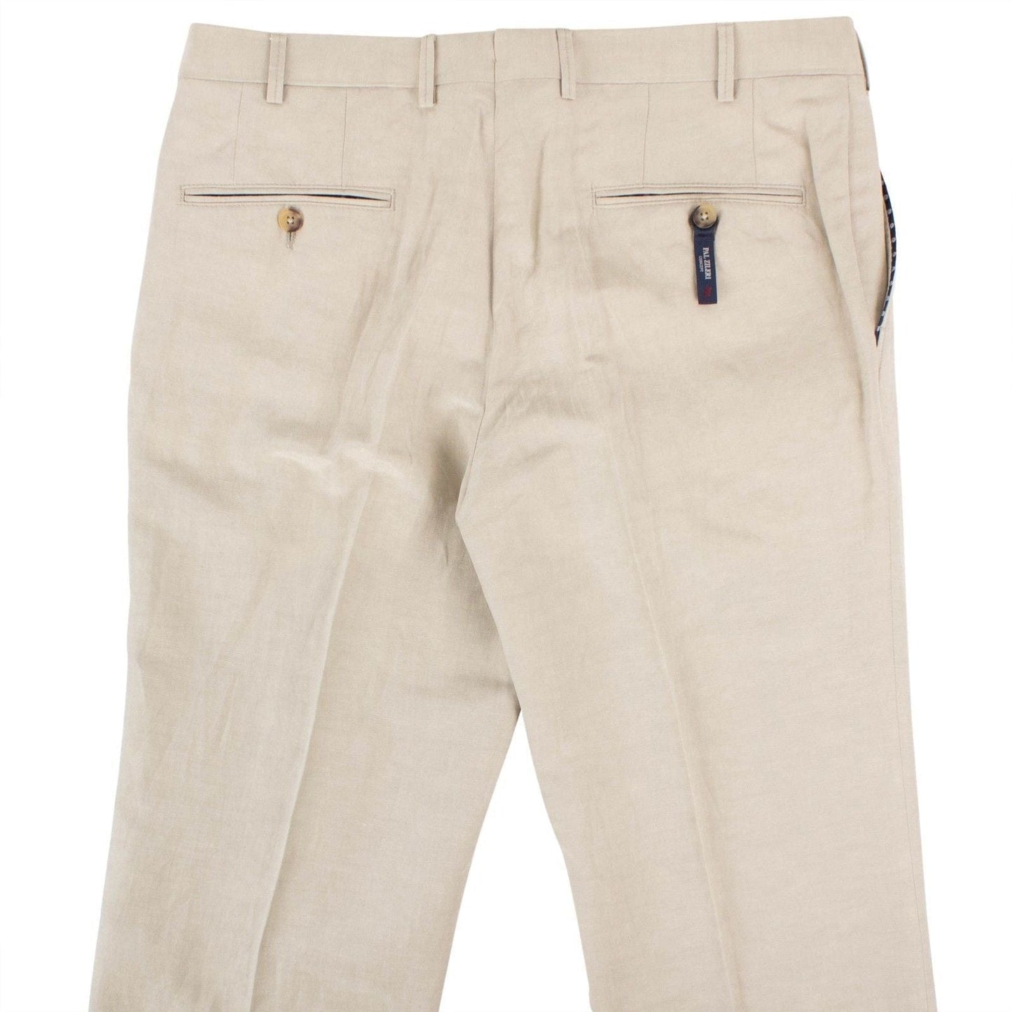 Beige Silk Blend Dress Pants