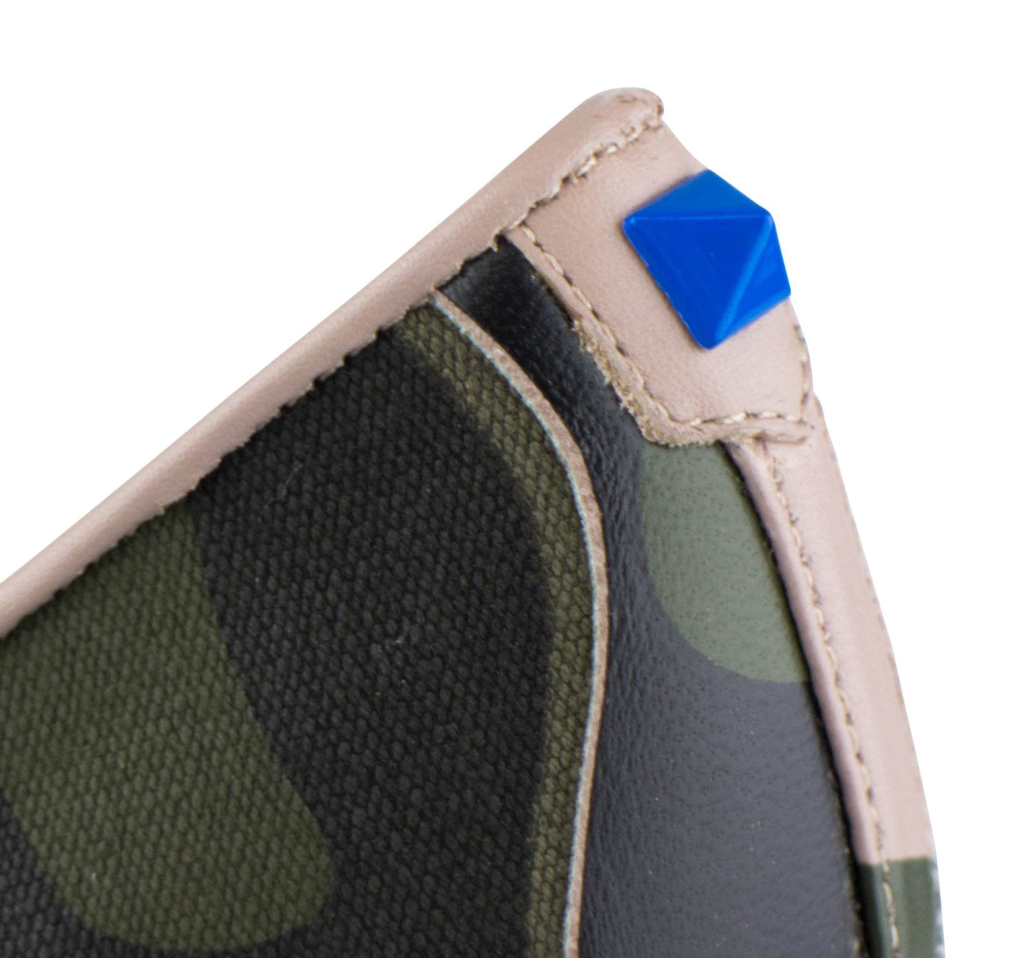 Camouflage Leather Pointed Toe Pumps - Blue / Multi