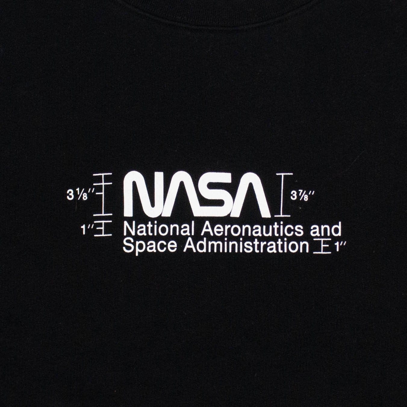 Cotton NASA Slogan Crewneck Sweatshirt - Black