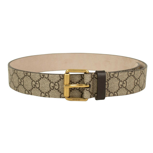 Tiger Print GG Supreme Leather Belt -Beige