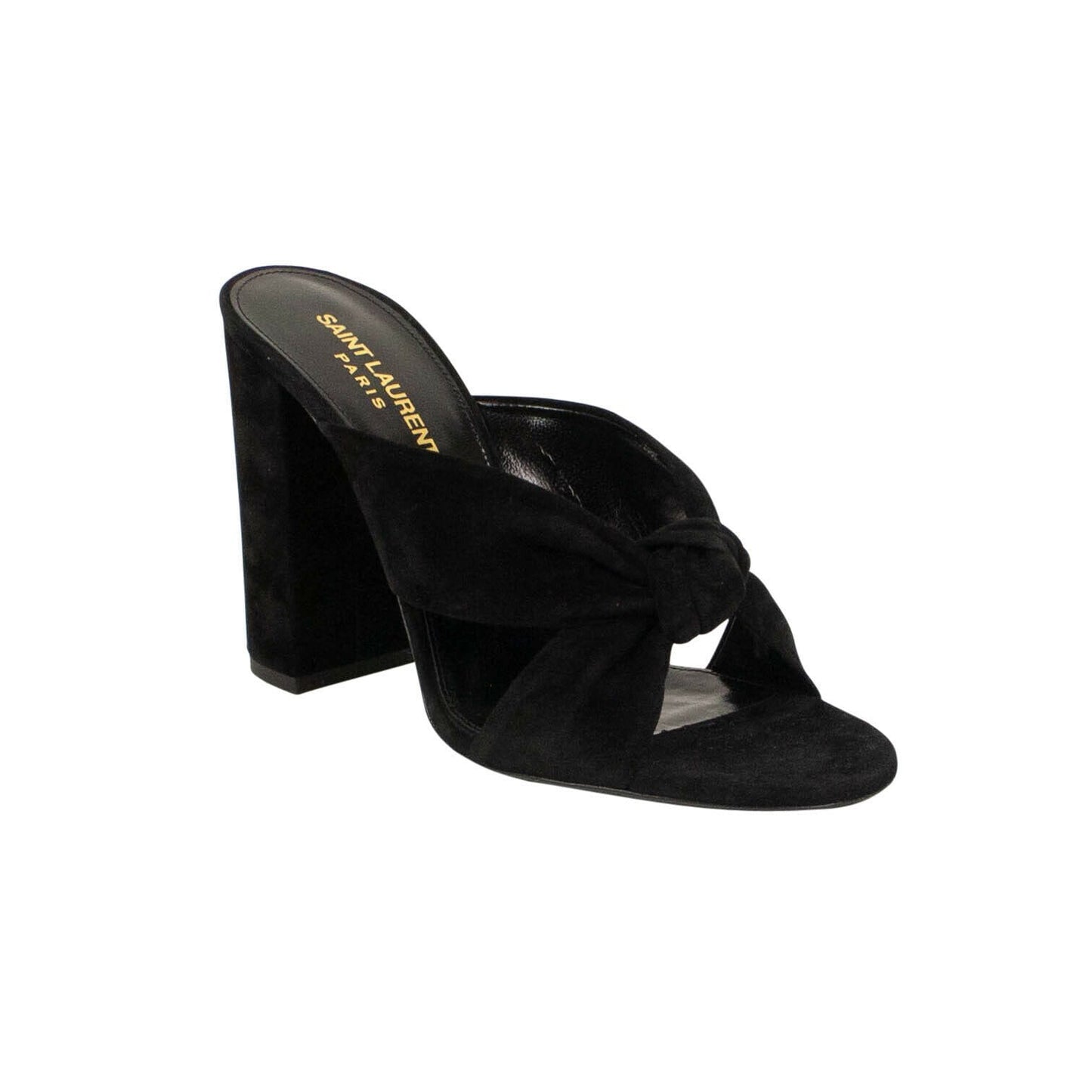 YSL Suede 'Loulou' Mule Sandal - Black