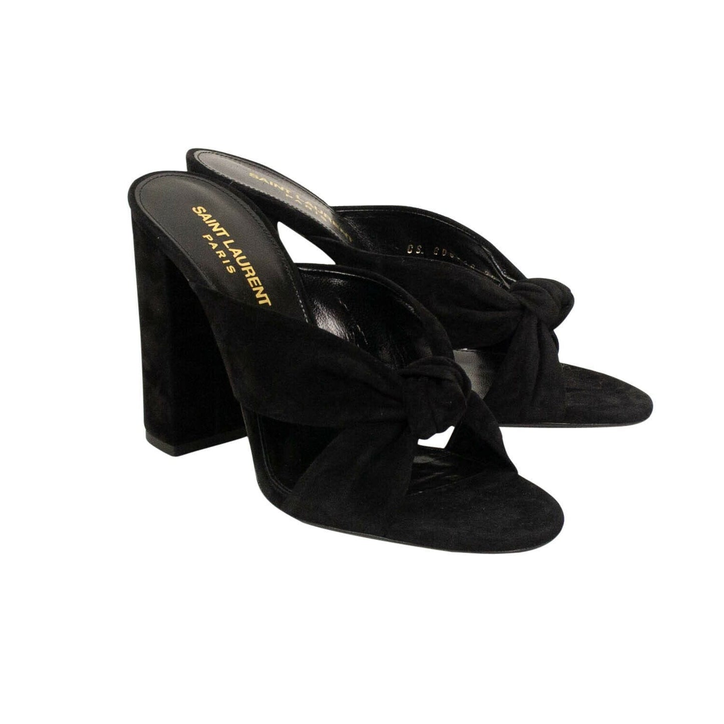 YSL Suede 'Loulou' Mule Sandal - Black
