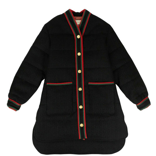 Tweed Padded Jacket - Black