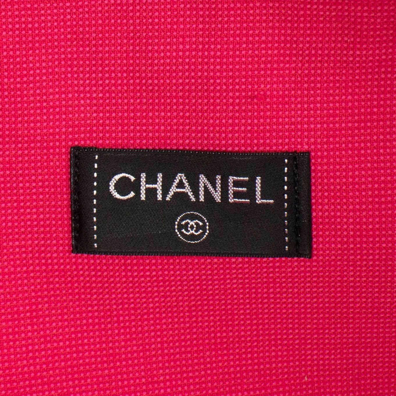 Terry Cotton Contrast 'CC' Logo Large Beach Towel Tote Bag - Pink