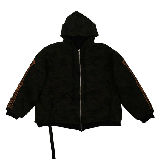Camouflage 'Bones' Zip Up Thick Sweater - Green