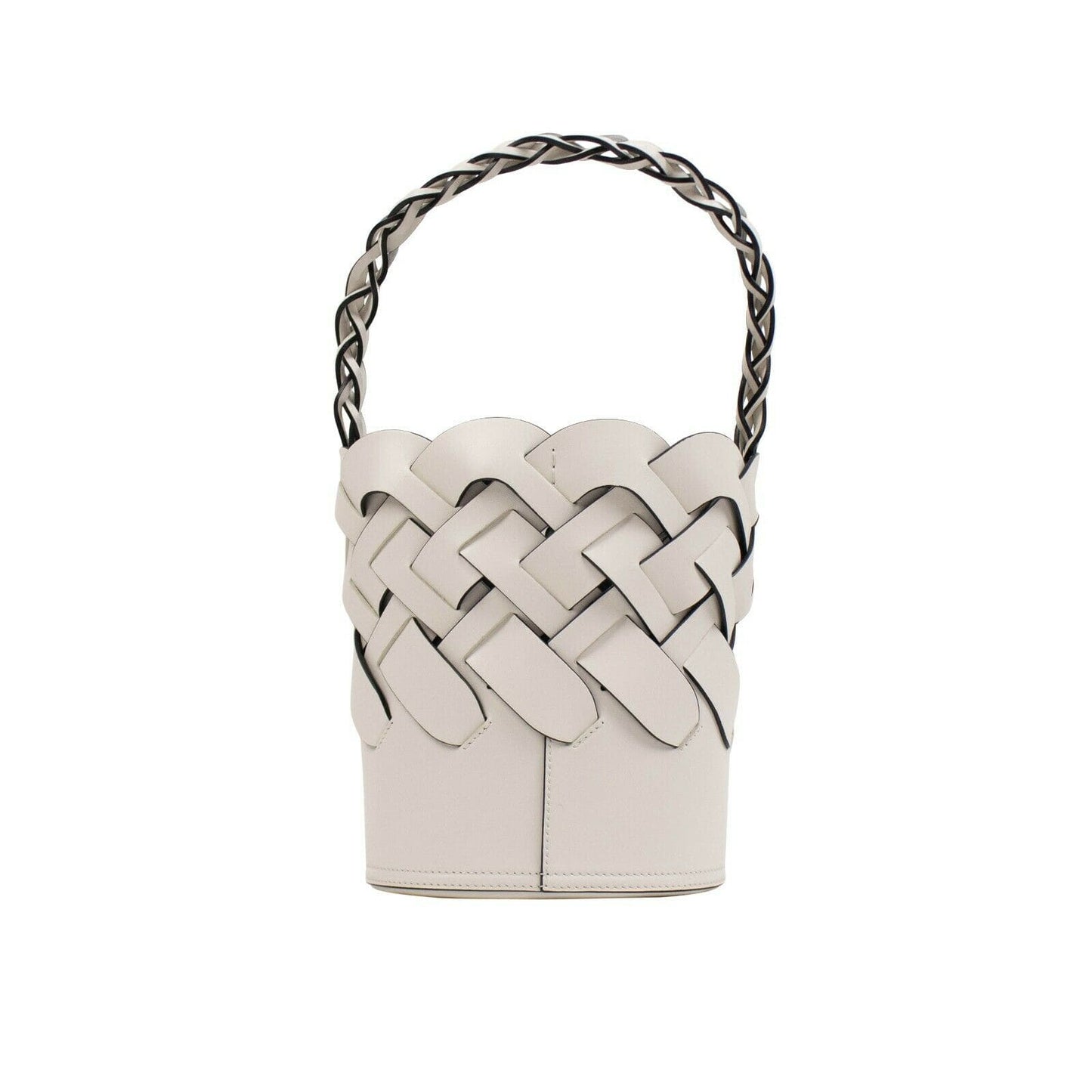 Tress Large Woven Bucket Bag - White