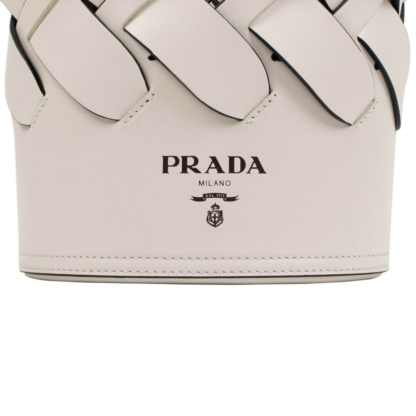 Tress Large Woven Bucket Bag - White