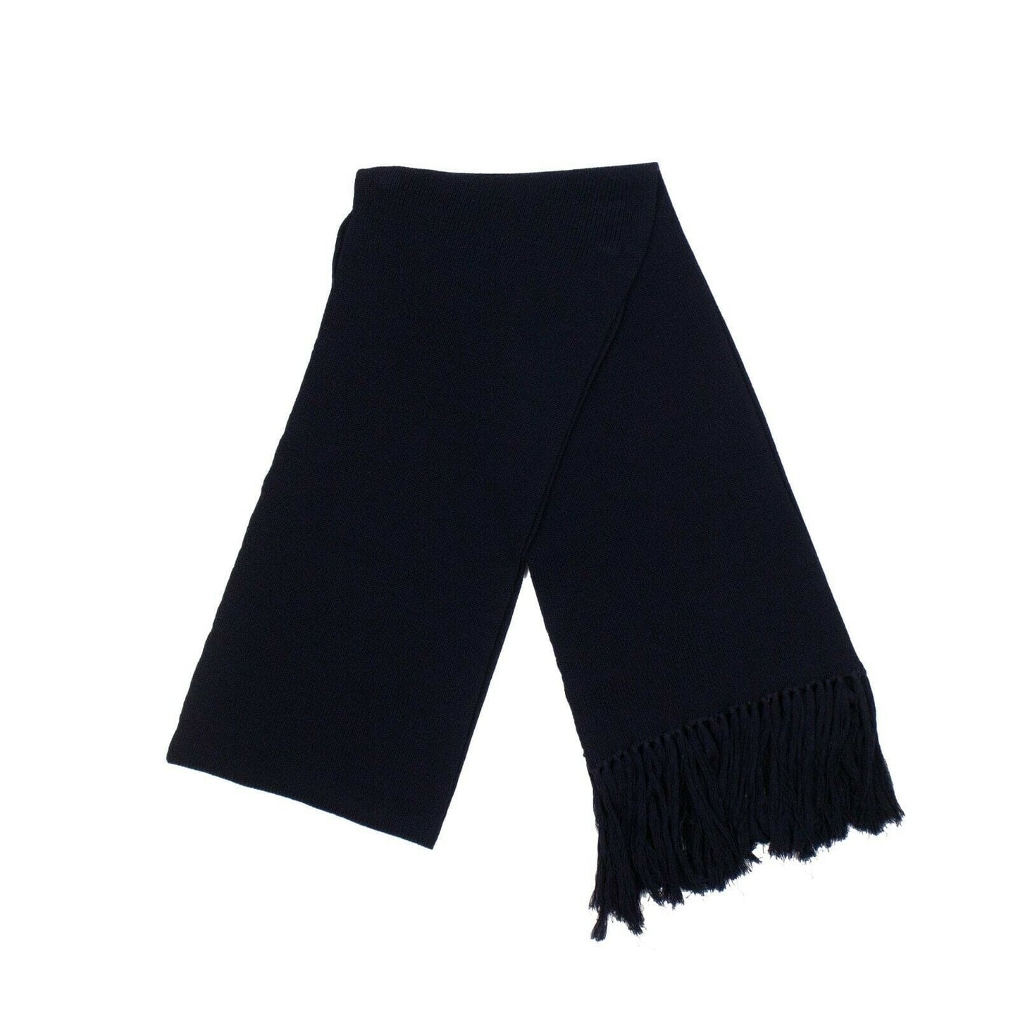 Wool Cable Knit Scarf - Navy Blue